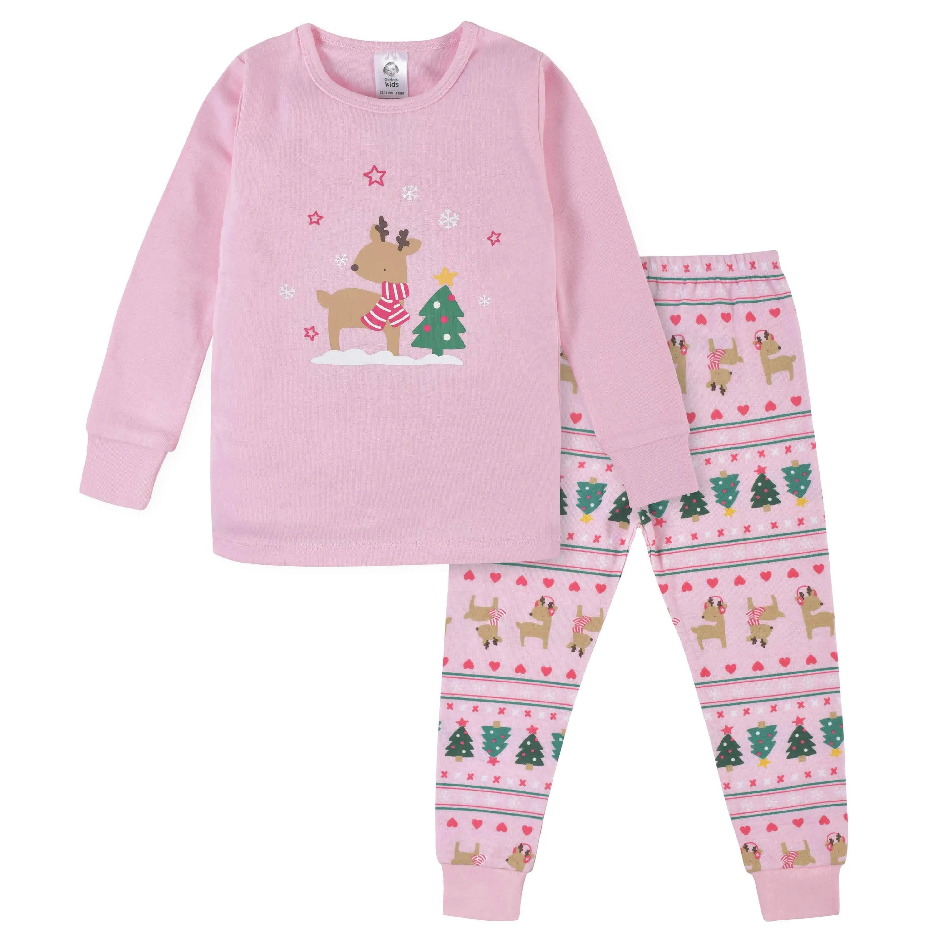 2-Piece Infant & Toddler Girls Winter Wonderland Snug Fit Cotton Pajamas