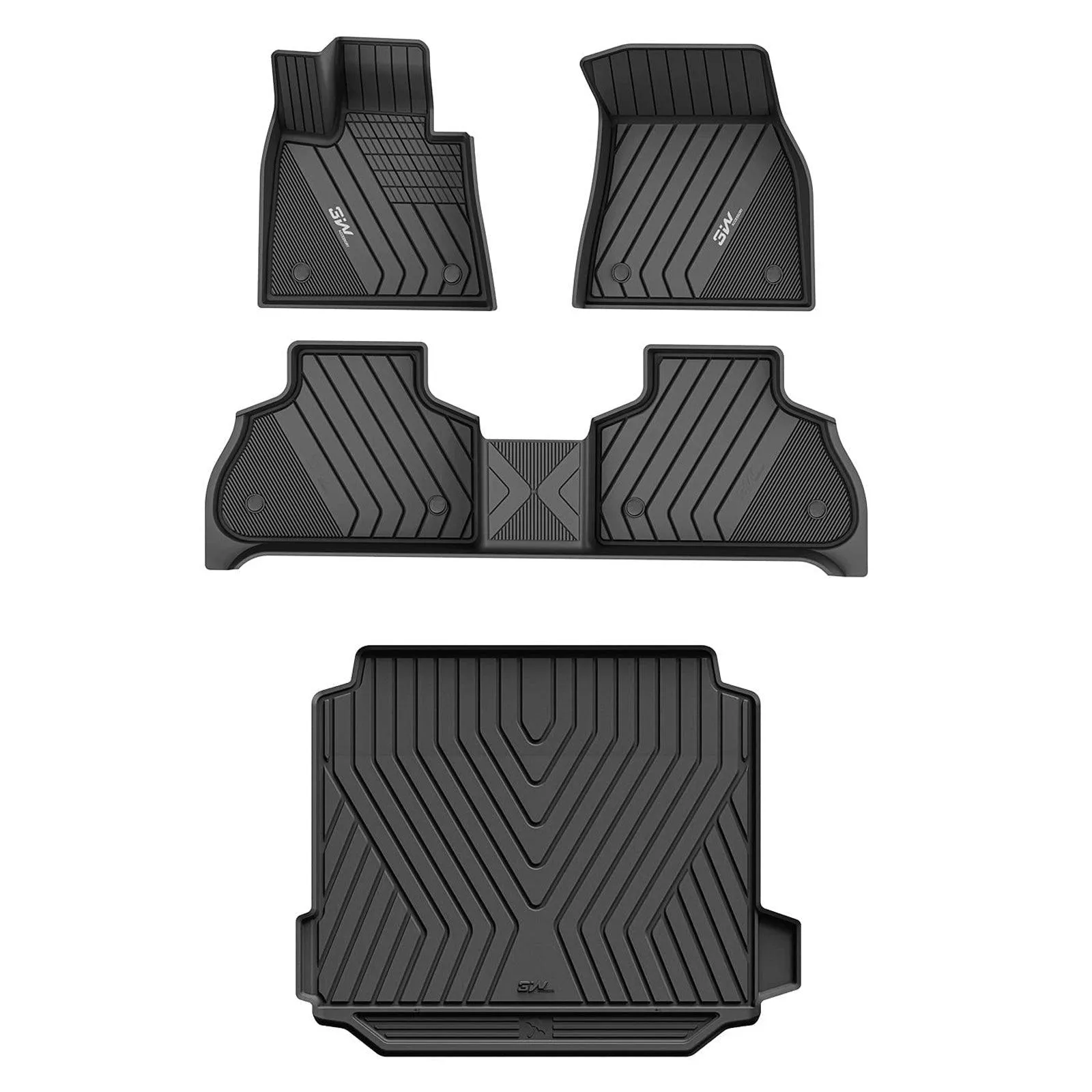 3W BMW X5 2019-2025 Custom Floor Mats / Trunk Mat TPE Material & All-Weather Protection