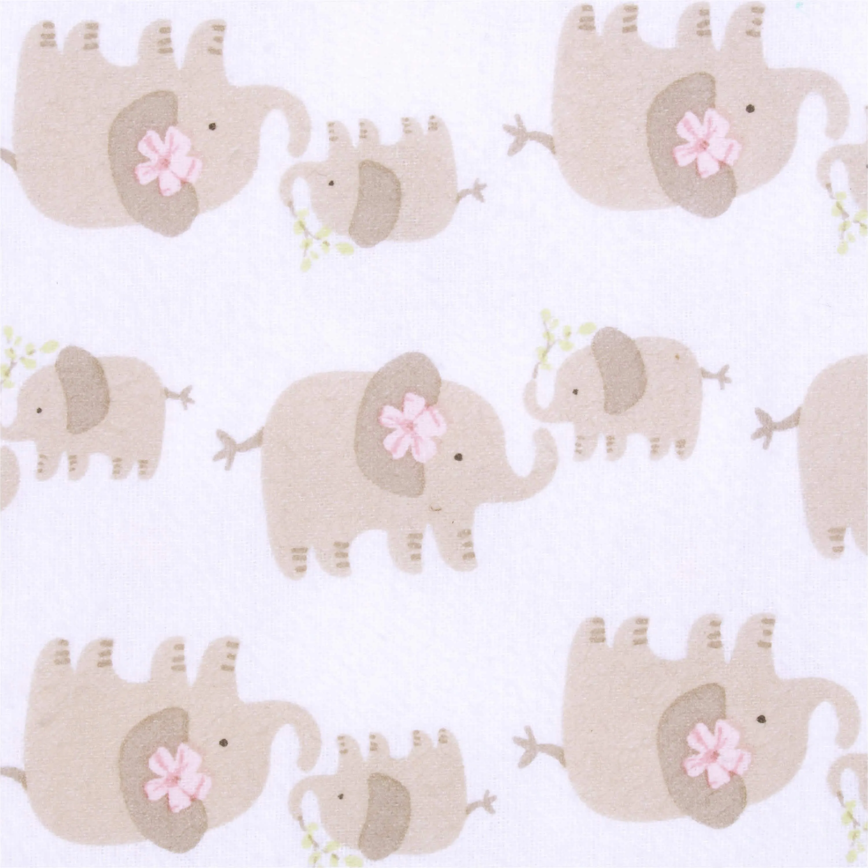 5-Pack Baby Girls Elephants Flannel Receiving Blankets