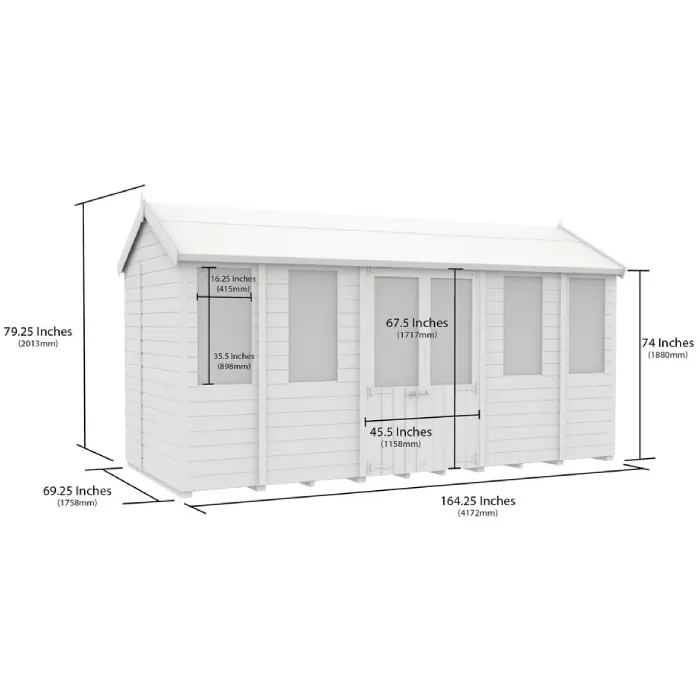 6ft x 14ft Apex Summer House