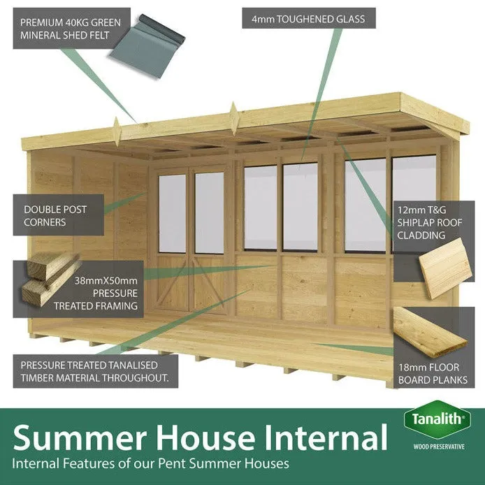 7ft x 18ft Pent Summer House