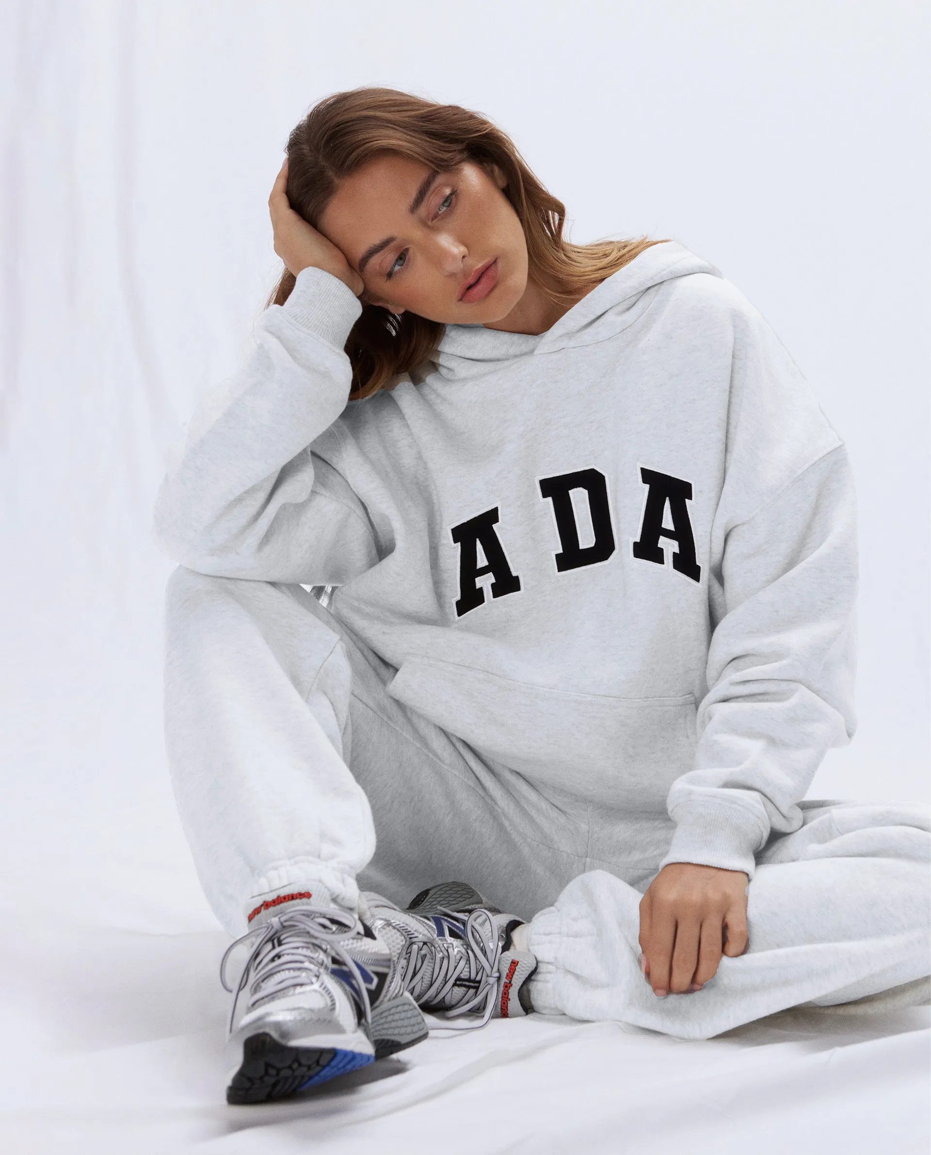 ADA Oversized Hoodie - Light Grey Melange