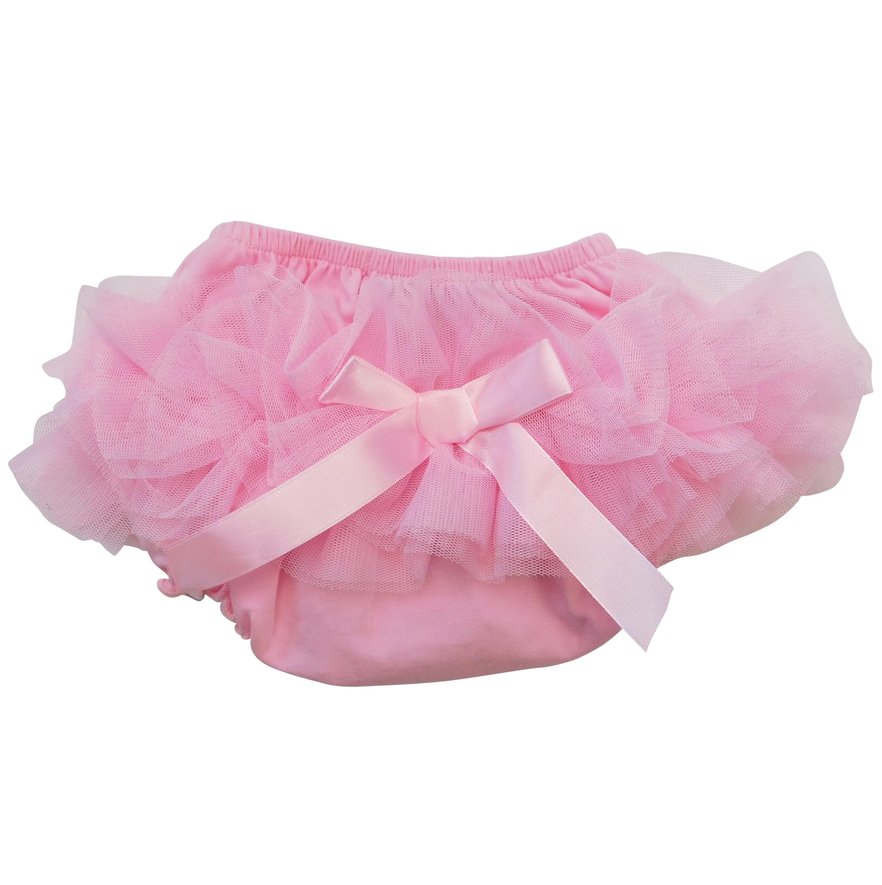 AnnLoren Girls Pink Tutu Ruffled Butt Bloomer Baby/Toddler Diaper