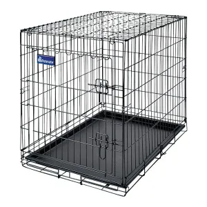 Aspenpet 41276/21944 Pet Kennel, 34 in OAL, 22 in OAW, 25 in OAH, Epoxy-Coated, Black