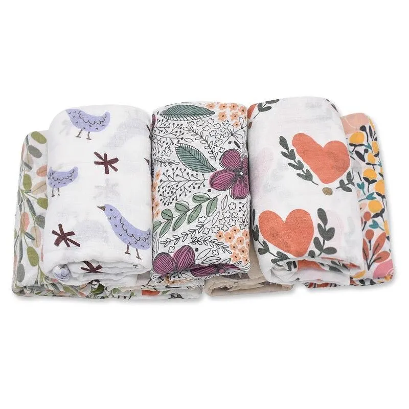 Baby Bamboo Cotton Breathable Soft Muslin Wrap Blankets