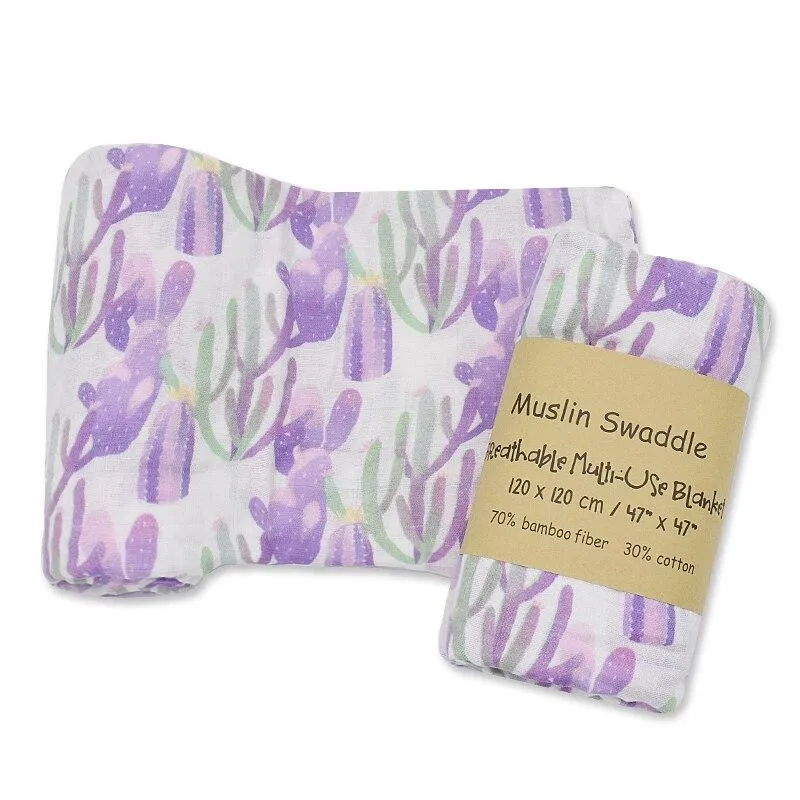 Baby Bamboo Cotton Breathable Soft Muslin Wrap Blankets