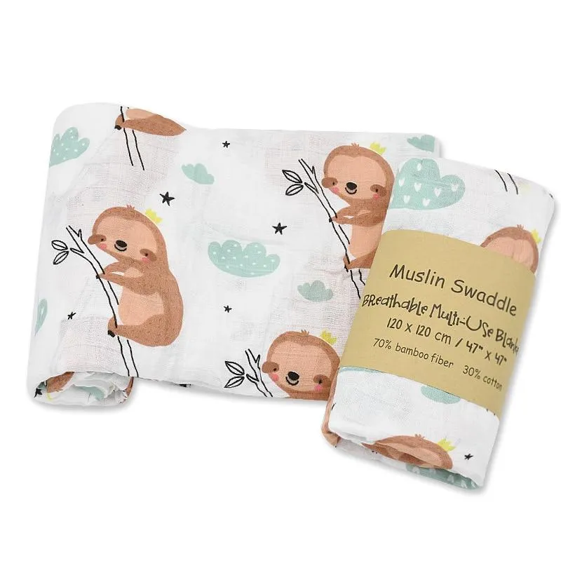 Baby Bamboo Cotton Breathable Soft Muslin Wrap Blankets