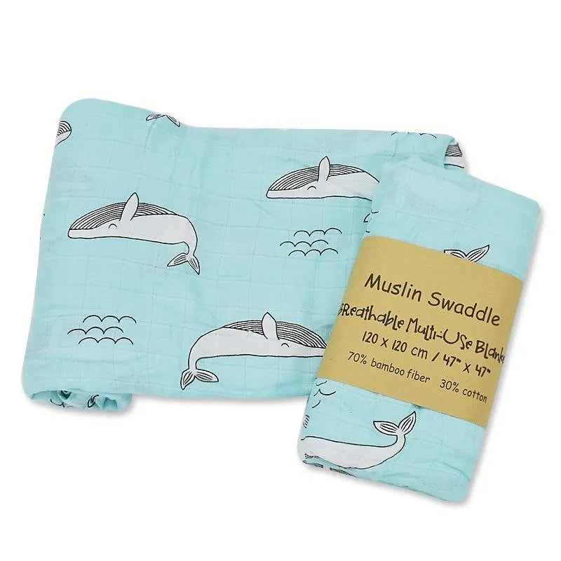 Baby Bamboo Cotton Breathable Soft Muslin Wrap Blankets