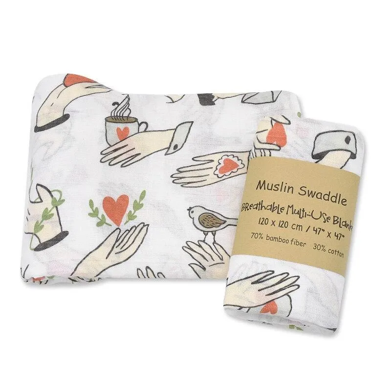 Baby Bamboo Cotton Breathable Soft Muslin Wrap Blankets