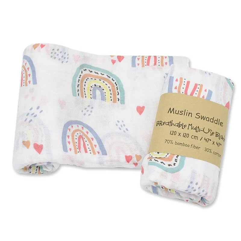 Baby Bamboo Cotton Breathable Soft Muslin Wrap Blankets