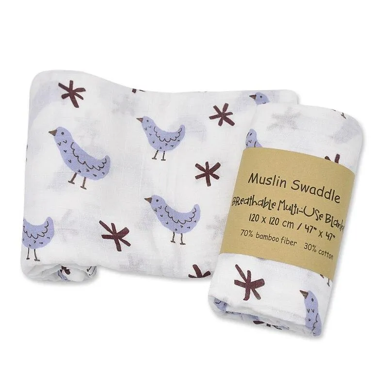 Baby Bamboo Cotton Breathable Soft Muslin Wrap Blankets