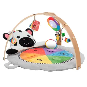 Baby Einstein Zen's Activity Milestones Plush Gym, with Wooden Bar, Infant to Toddler