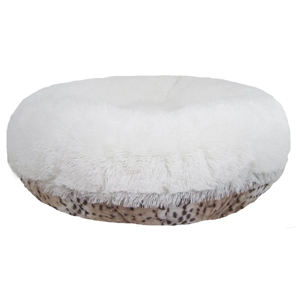 Bagel Dog Bed Aspen Snow Leopard/Snow White