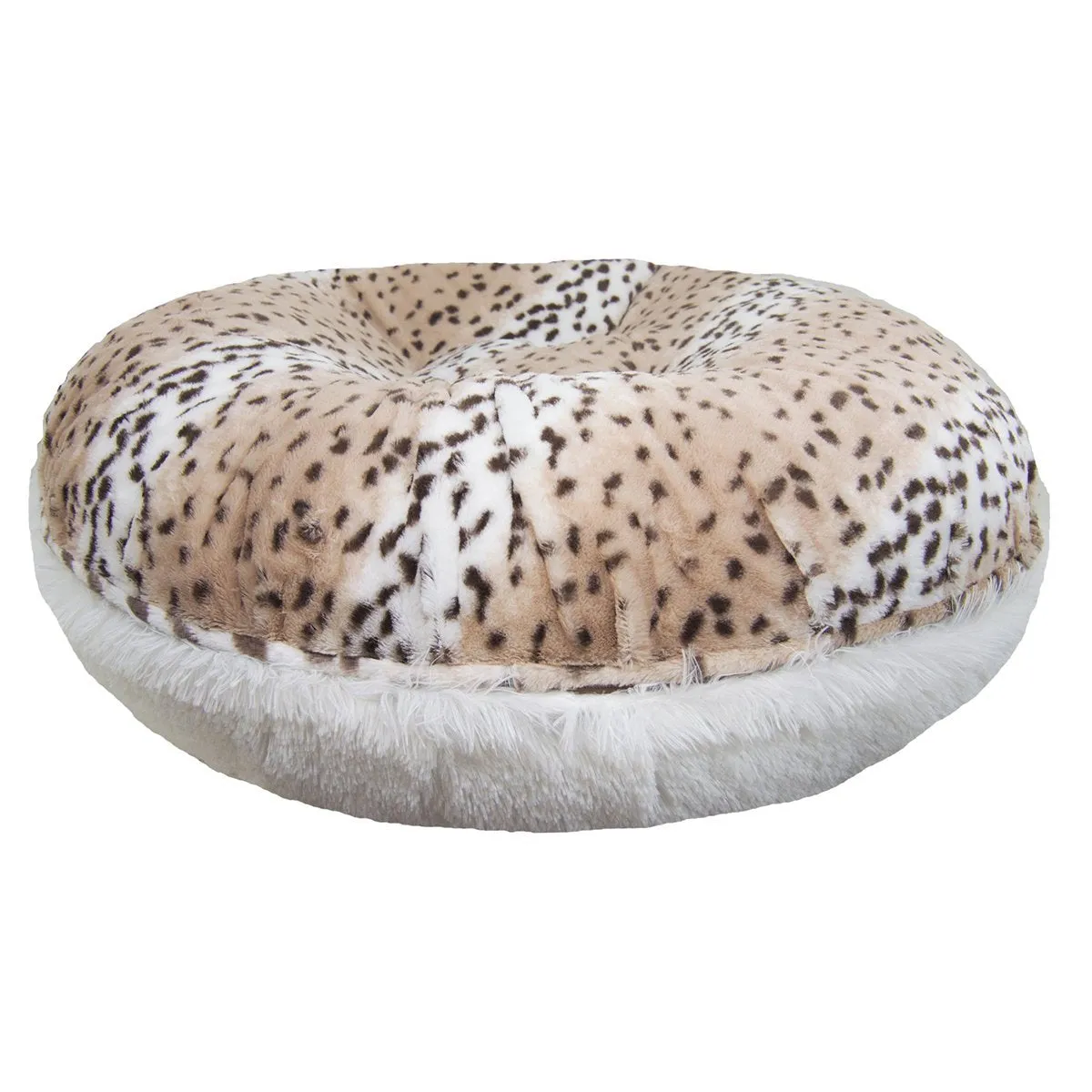 Bagel Dog Bed Aspen Snow Leopard/Snow White