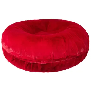 Bagel Dog Bed Short Shag Red Rabbit