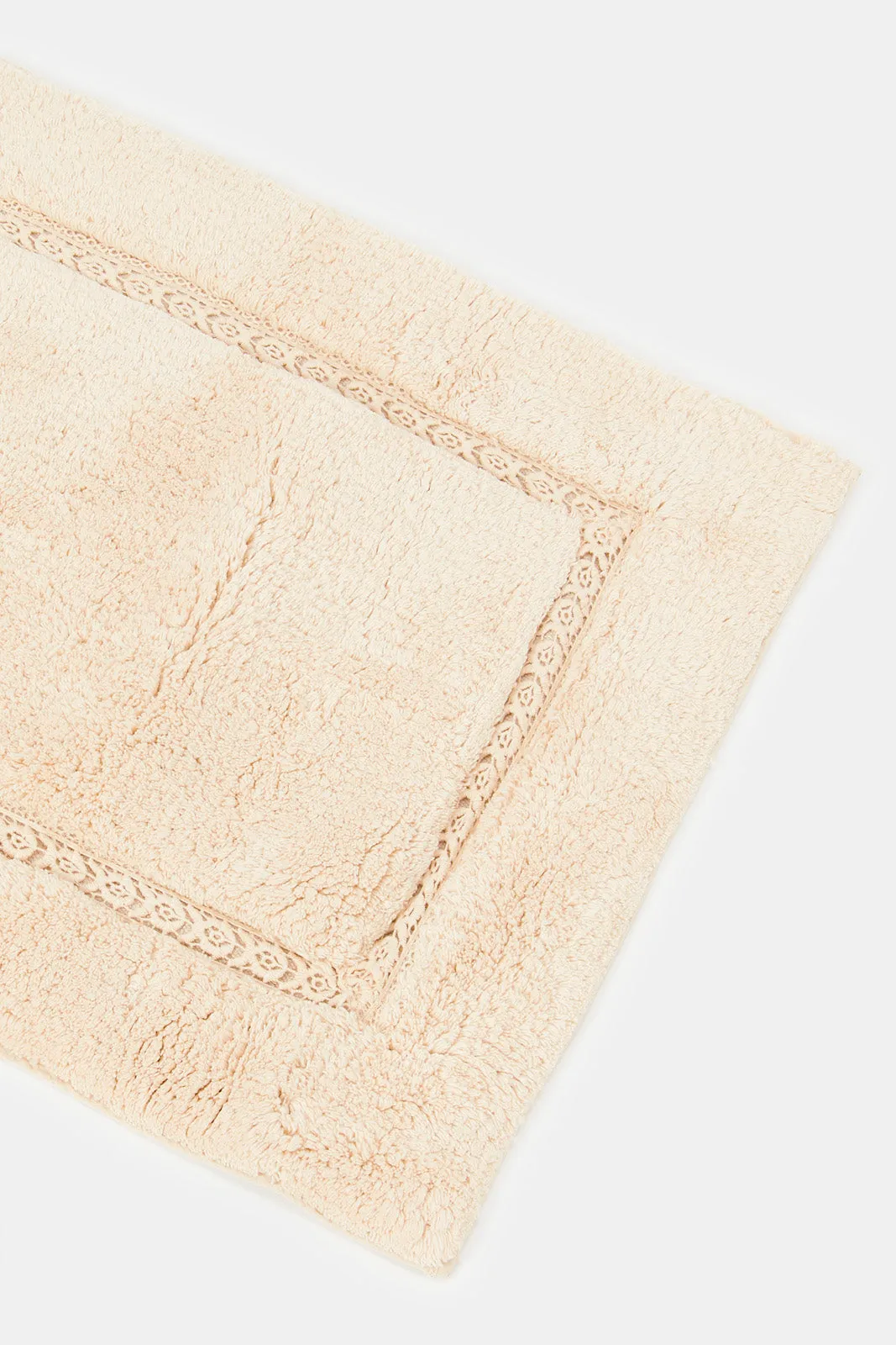 Beige Textured Bathmat Set (2 Piece)