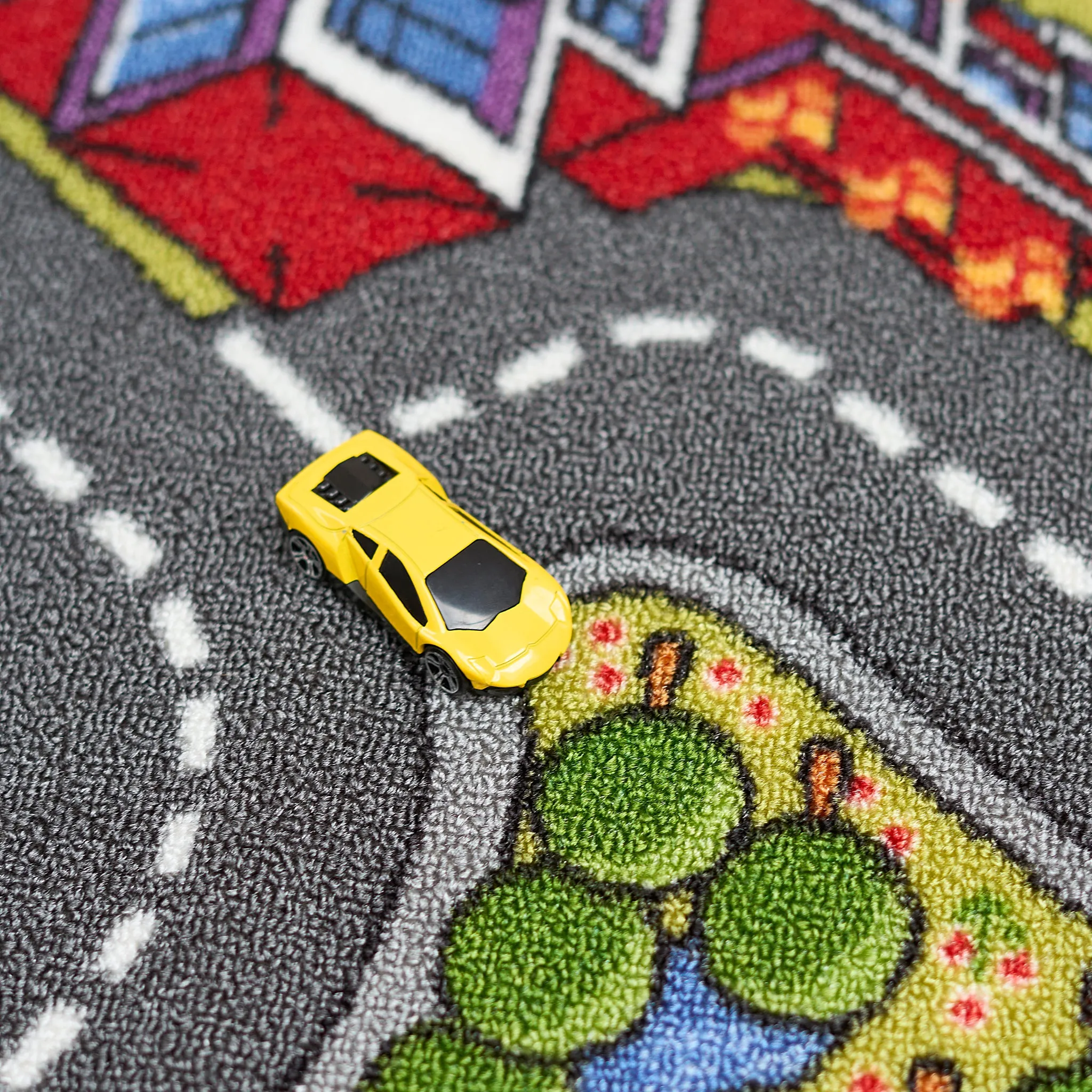 Big City Car Bright Play Mat Non Slip Kids Rug