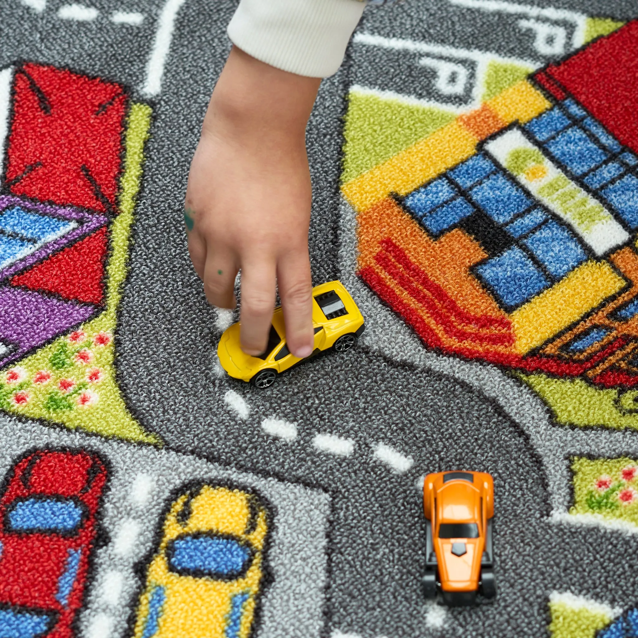 Big City Car Bright Play Mat Non Slip Kids Rug