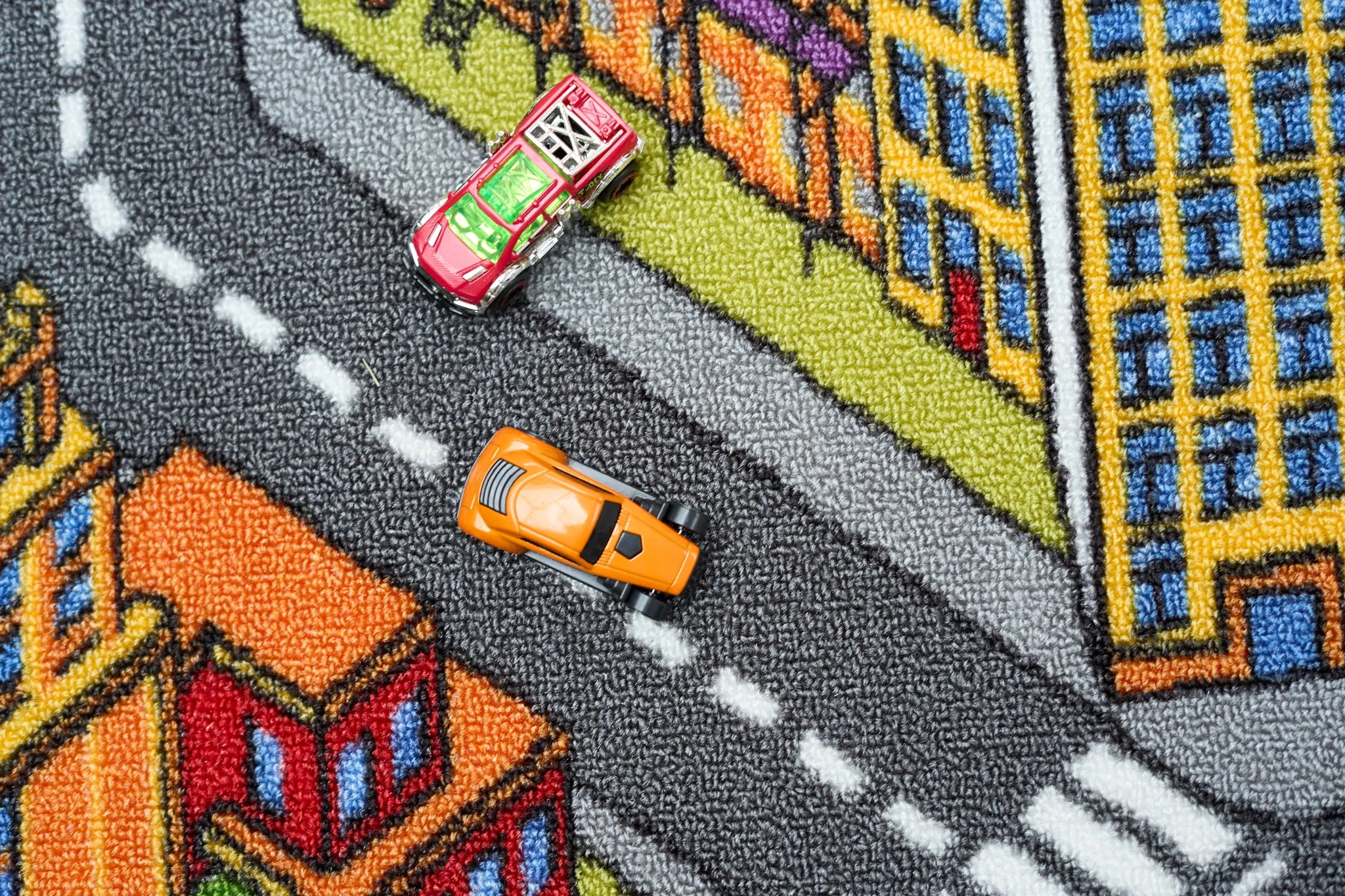 Big City Car Bright Play Mat Non Slip Kids Rug