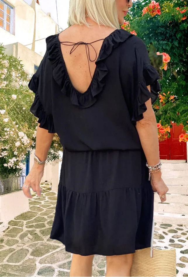 Black Cotton Beach Dress