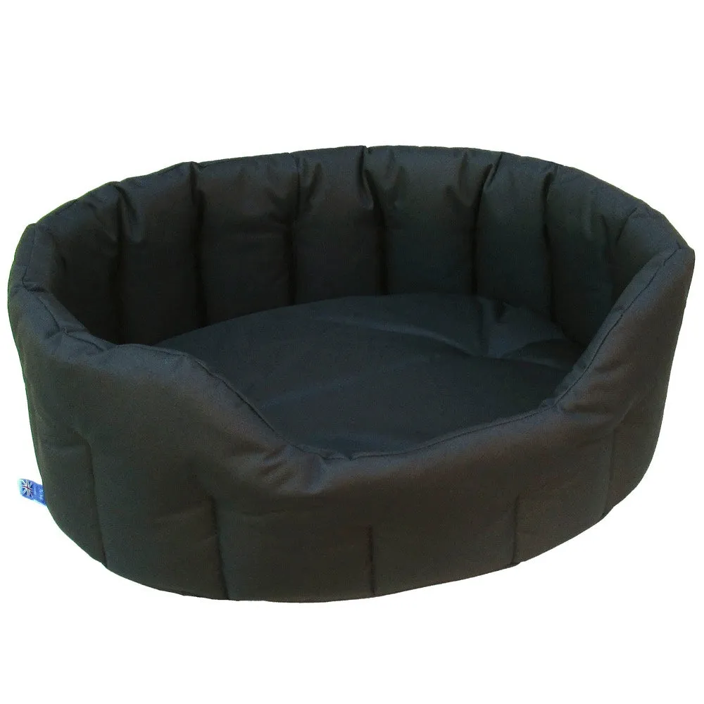 Black Country Heavy Duty Waterproof Oval Drop Front Dog Beds by P&L