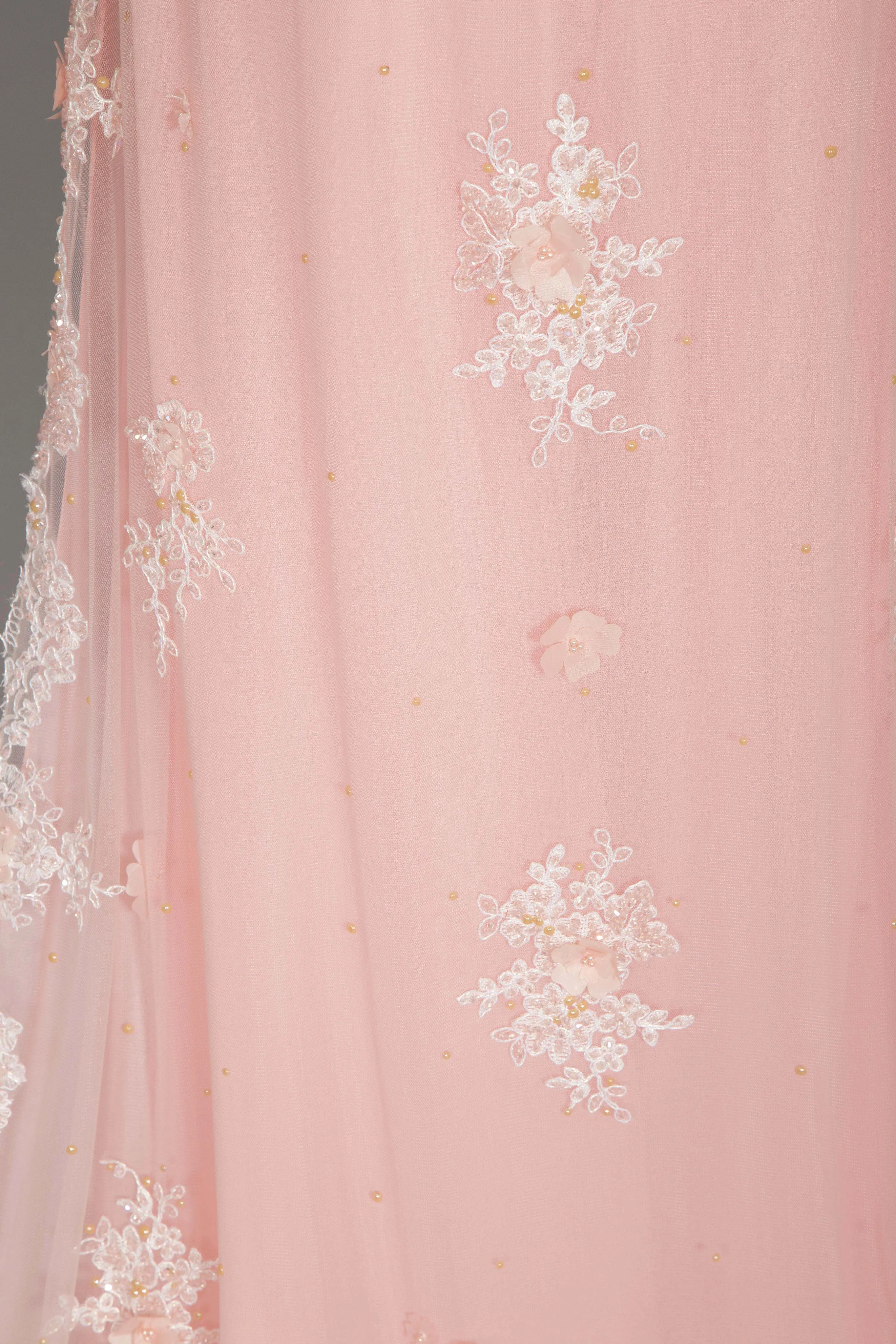 Blush Pink Bridal Ao Dai | Vietnamese Bridal Dress with Embellishment (#ANNIE)