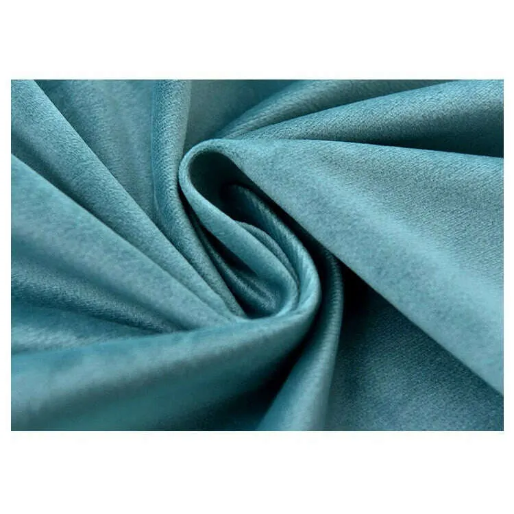 Brittany Velvet Plain Curtains - Charming Blue