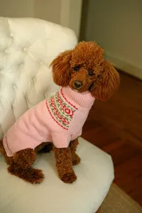 Dog Sweaters-Pink Fair Isle