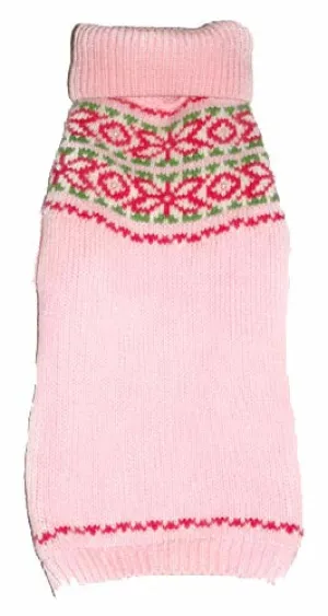 Dog Sweaters-Pink Fair Isle