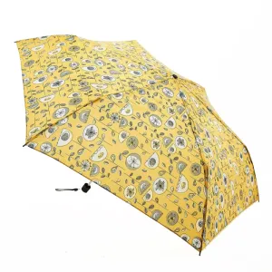 Eco Chic Foldable Mini Umbrella 1950's Flower Mustard