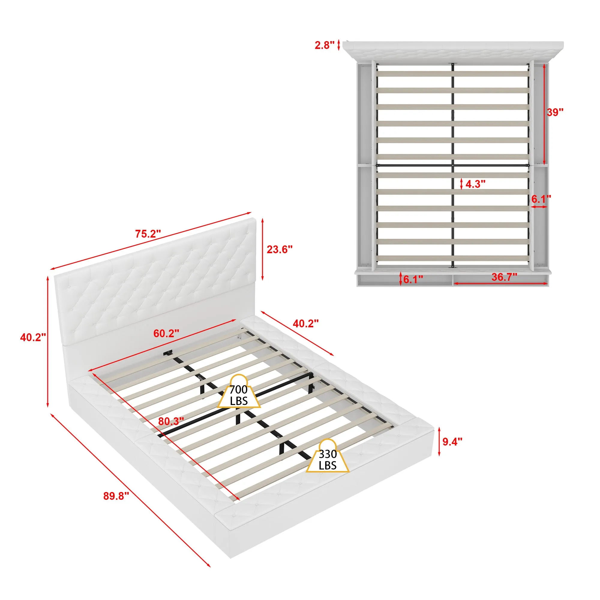 Elegent Bed With Comfortable Headboard