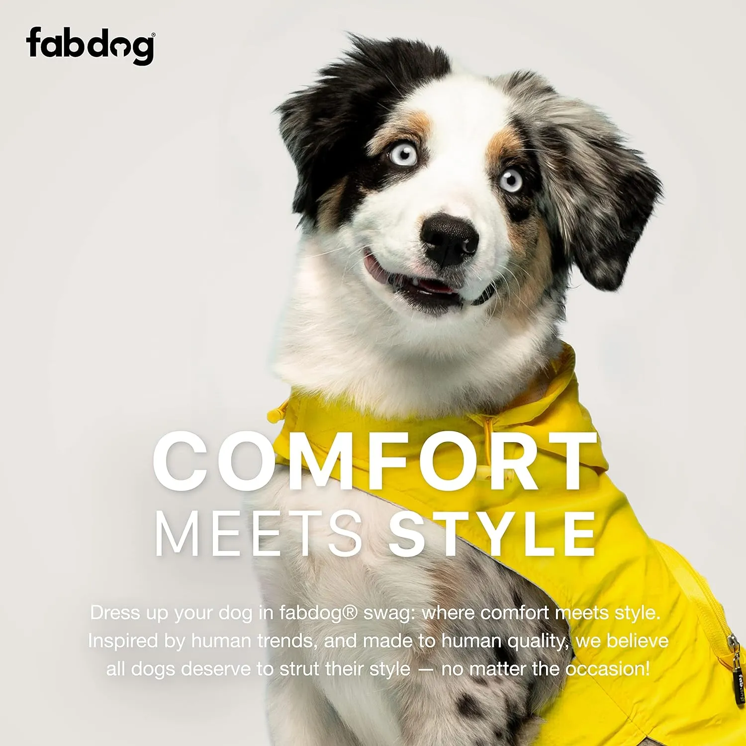 Fabdog | Yellow Packaway Dog Raincoat