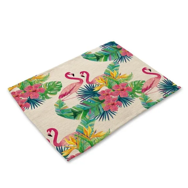 Flower and Flamingo Table Mats