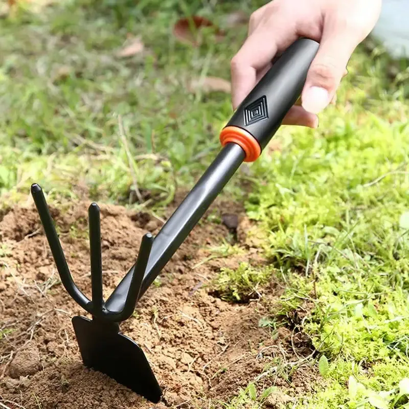 Garden Shovel Set 3pcs Iron Hand Garden Planting Shovel Rake Set Rustproof Integrated Gardening Tools With Comfortable Handle