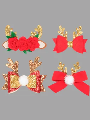 Girls Most Wonderful Time Holiday Bow Clip