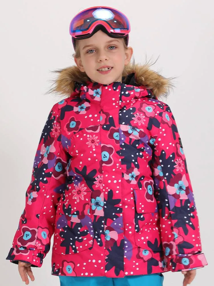 Gsou Snow Kids Camouflage Flower Jacket