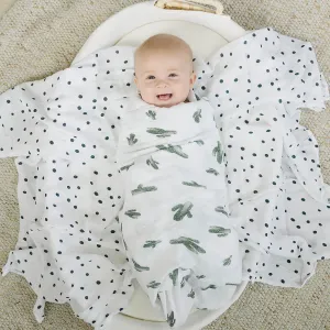 Muslin Swaddle Blanket Set Oh So Soft Saguaro   Dottie