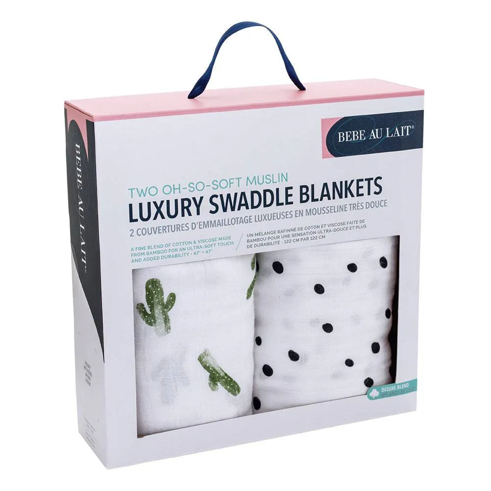 Muslin Swaddle Blanket Set Oh So Soft Saguaro   Dottie