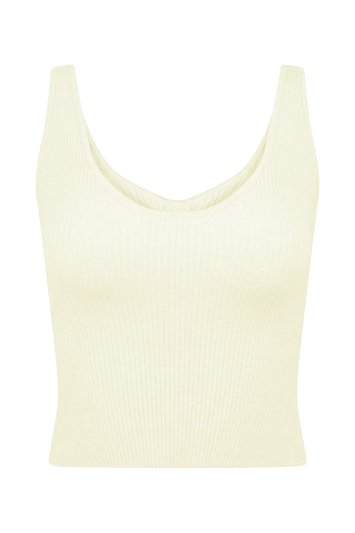 Natalya Ribbed Knit Cami Top - Ivory