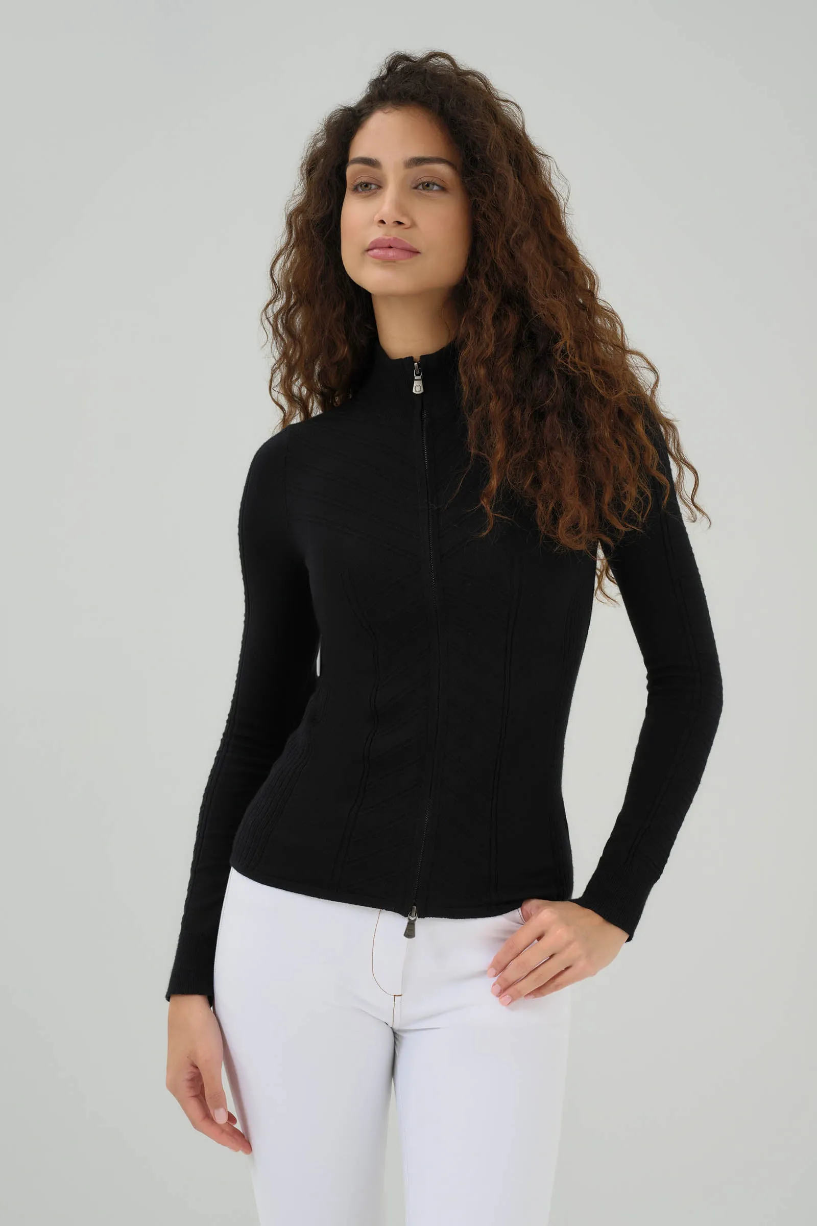 Noelle Sweater Zip Up Top