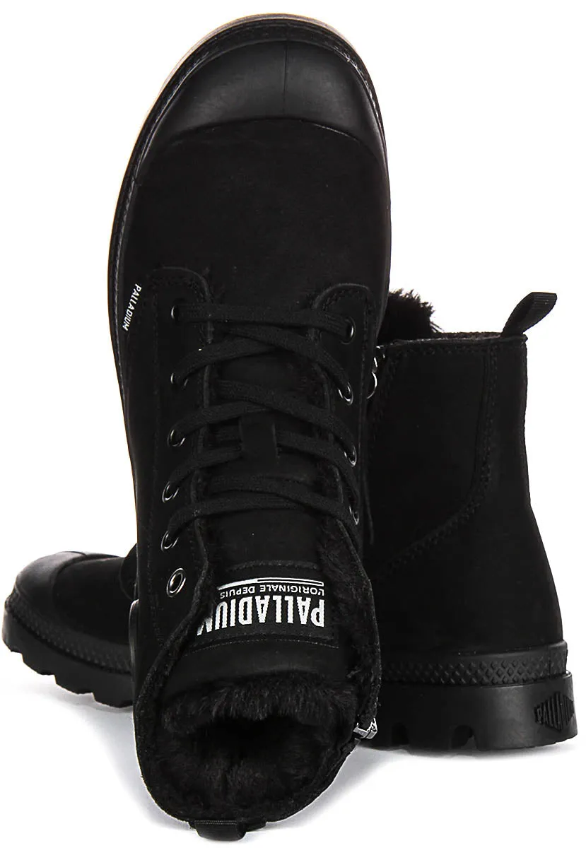 Palladium Pampa Hi Zip Winter Lined In Black