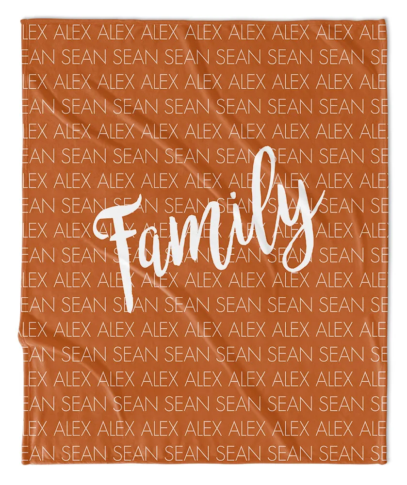 PERSONALIZED FAMILY NAME BLANKETS