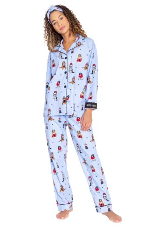 PJ Salvage Hipster Dog PJ Set REFLPJ-ICE BLUE