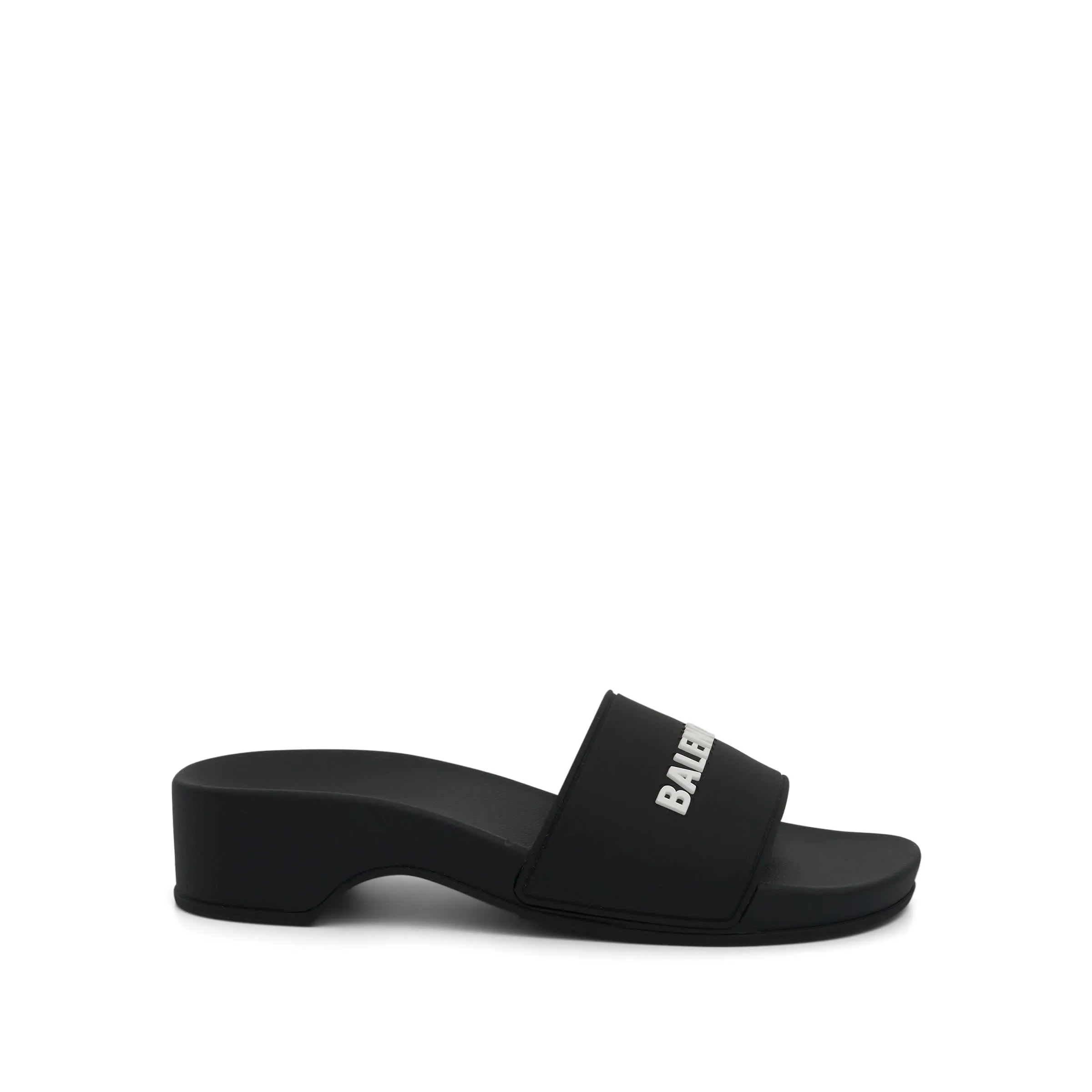 Pool Slide Sandal in Black/White