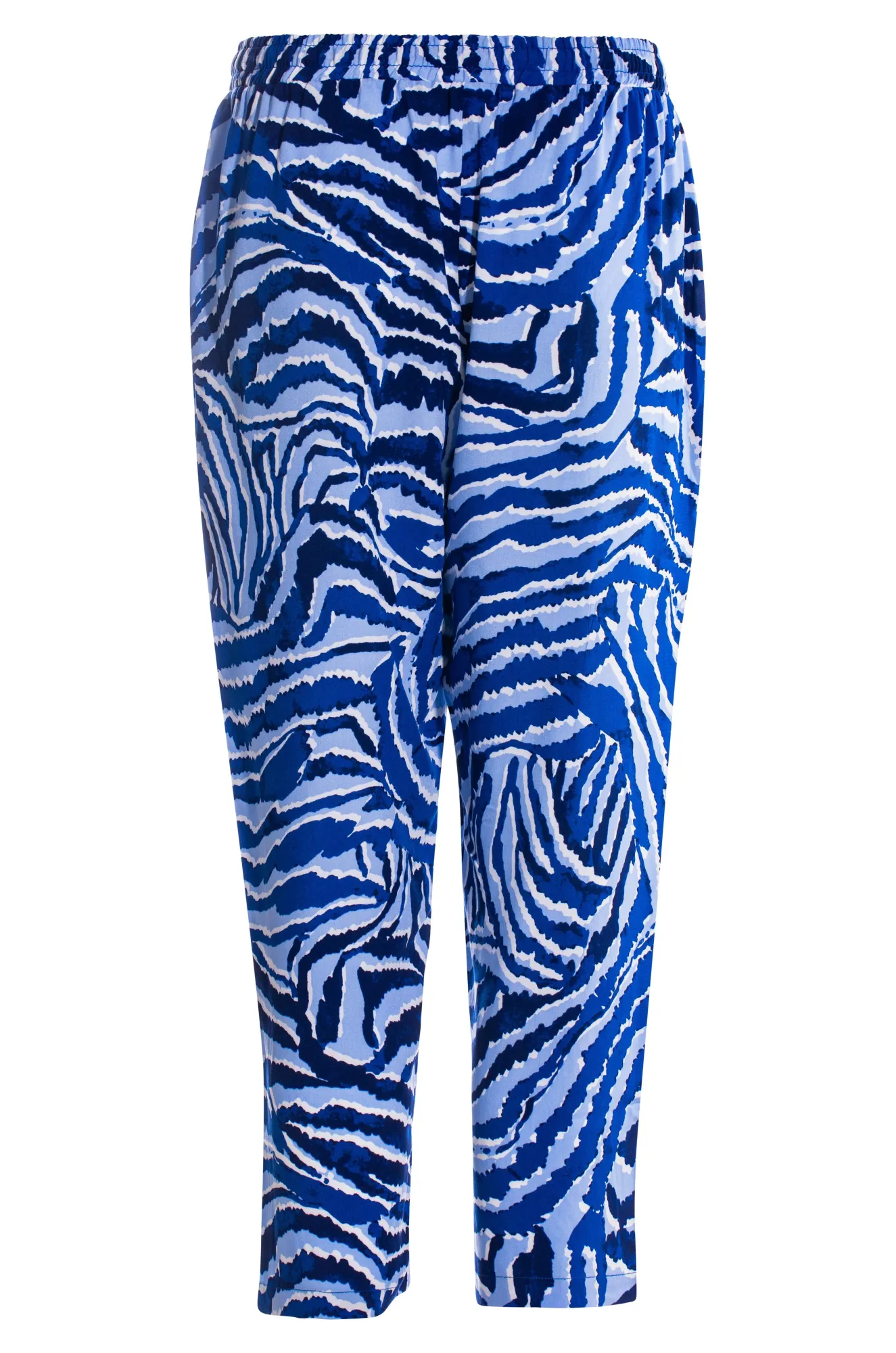 Printed Viscose Mid Calf Pants | Indigo Sky Abstract | 3369AR