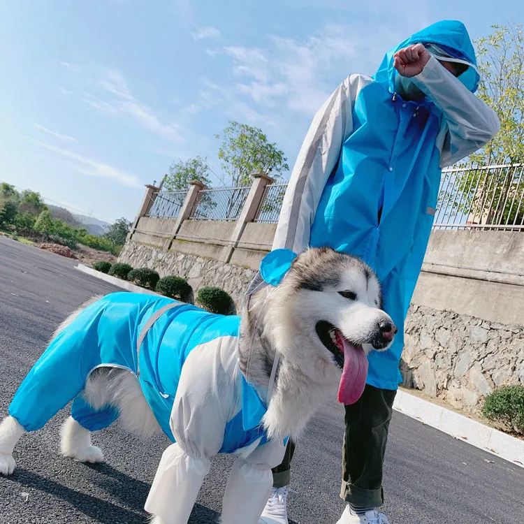 Reflective Dog Human Matching Raincoat