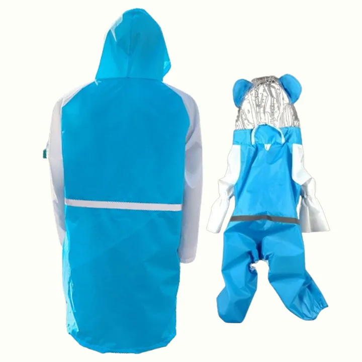 Reflective Dog Human Matching Raincoat