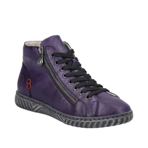 Rieker N0921-31 Aubergine Womens Lace Up Zip Up Ankle Boots