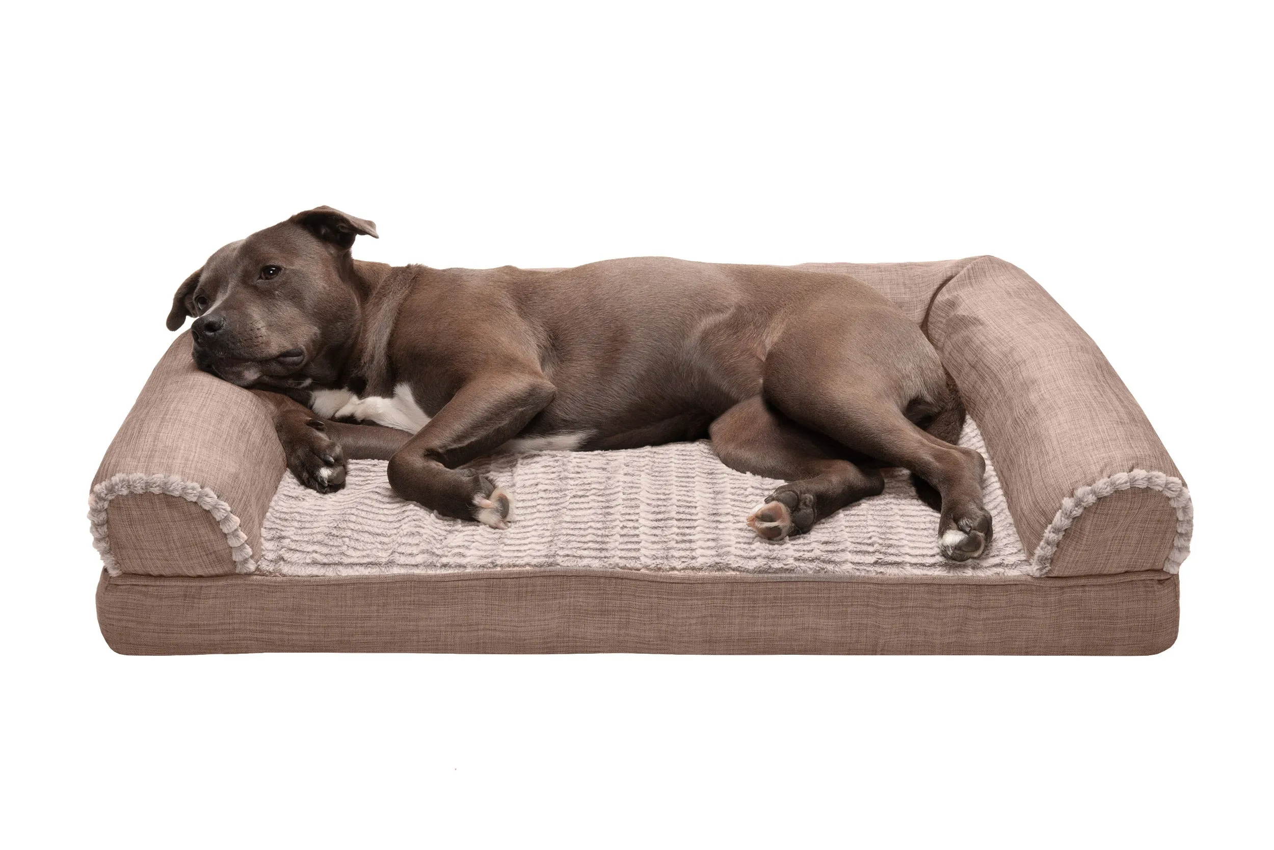 Sofa Dog Bed - Luxe Fur & Performance Linen