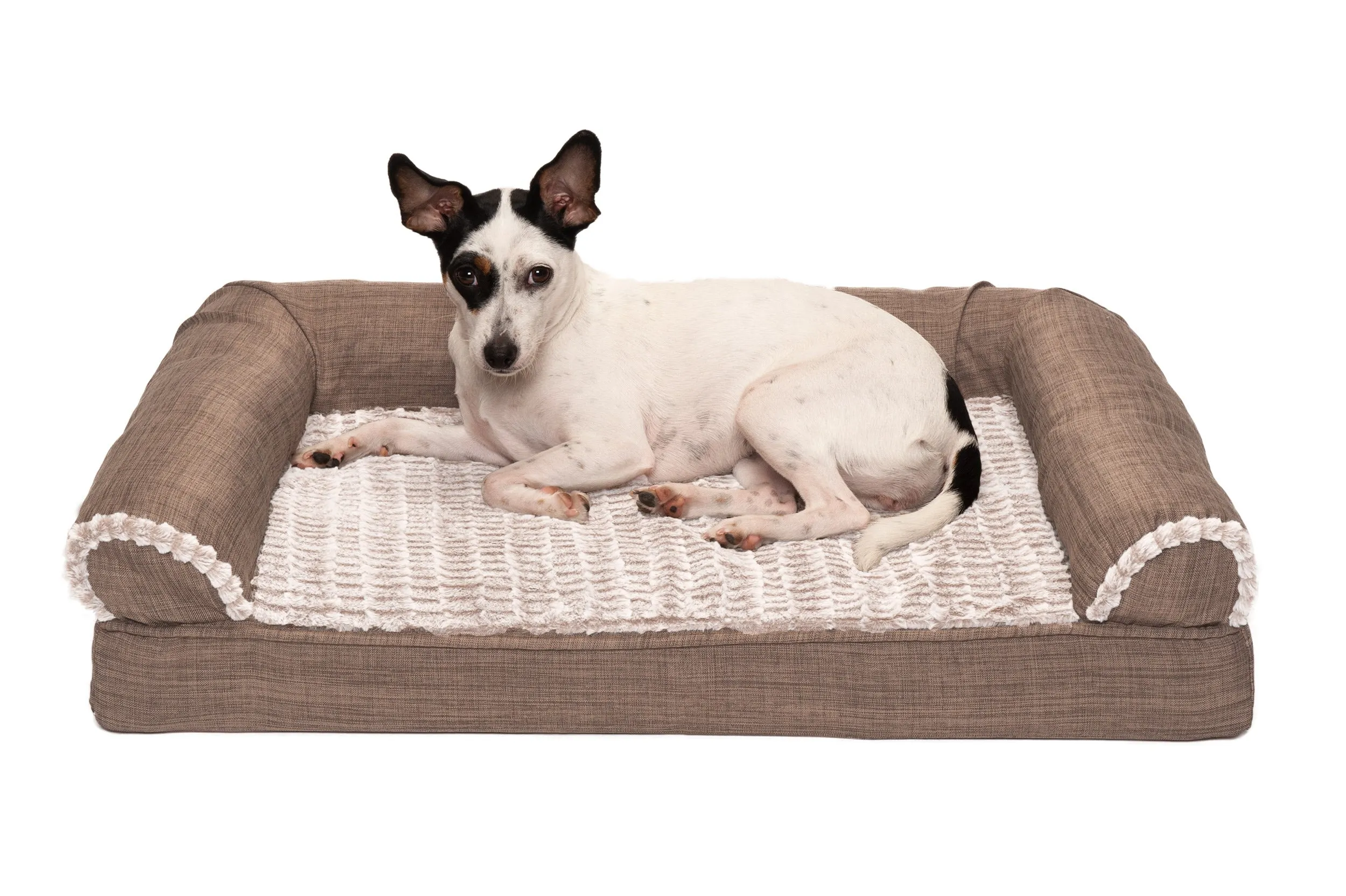 Sofa Dog Bed - Luxe Fur & Performance Linen